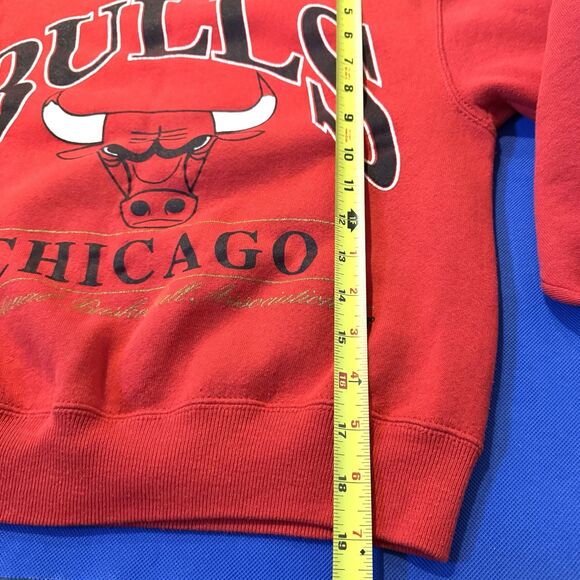 Vintage Chicago Bulls sweatshirt Pullover 90s Lee Sport Nutmeg Made USA Kids M - Picture 7 of 9